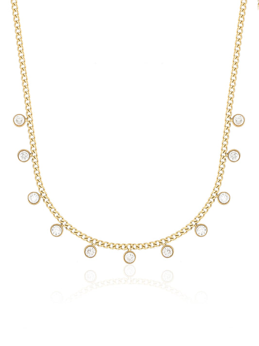 Edelstahlkette mit Zirkonia