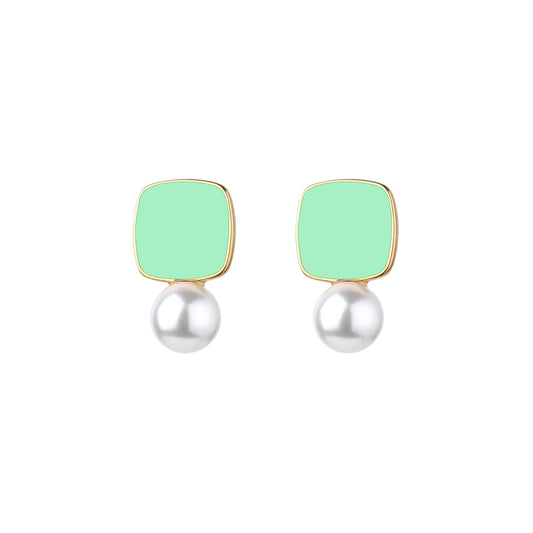 Ohrstecker mit Perlen -grün