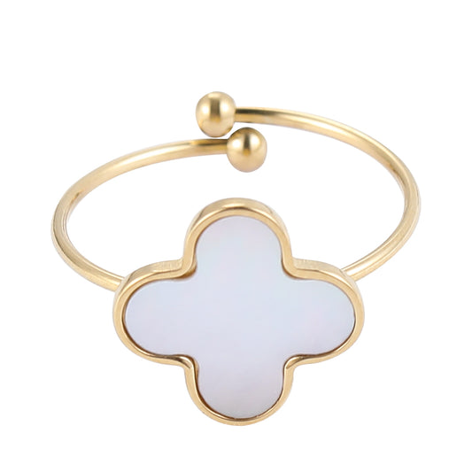 CLOVER - Offener Edelstahlring