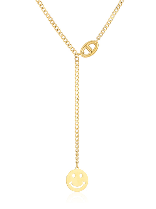 HOLLY - Smiley & Theta Y-Edelstahlkette