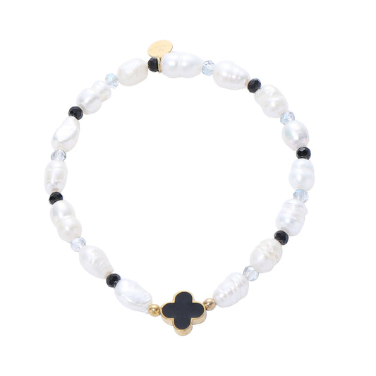 Elastisches Perlenarmband mit Blume