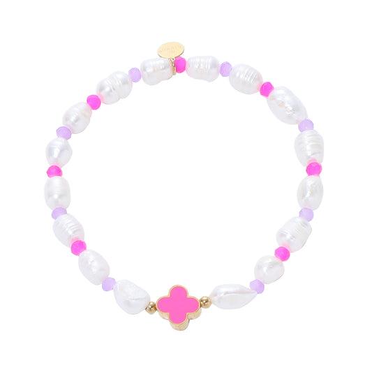 Elastisches Perlenarmband mit Blume