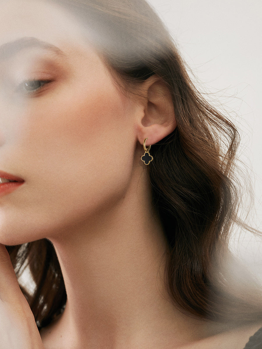 MARIA - Hängeohrring Edelstahl Kleeblatt