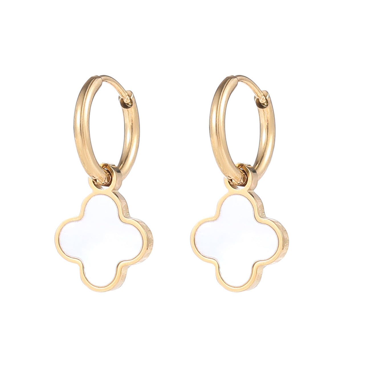 MARIA - Hängeohrring Edelstahl Kleeblatt