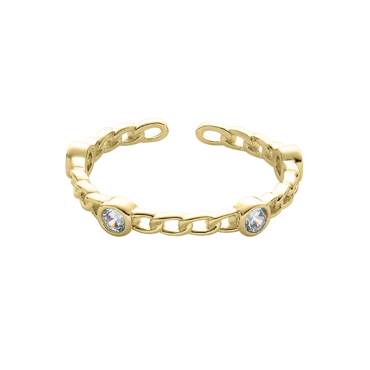 Offener Ring mit Zirkonia - SILBER 925