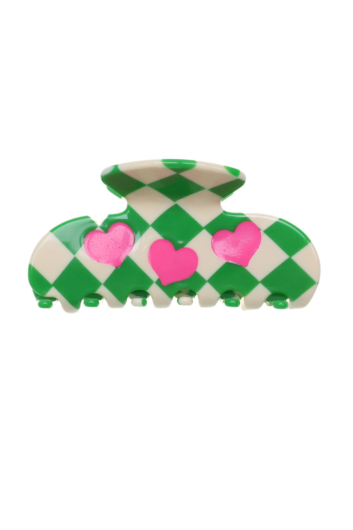 chess heart - Haarklammer mit Schachmuster