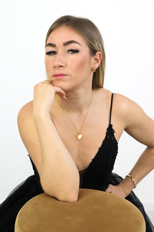 simple straight heart - Gliederkette mit Herzanhänger