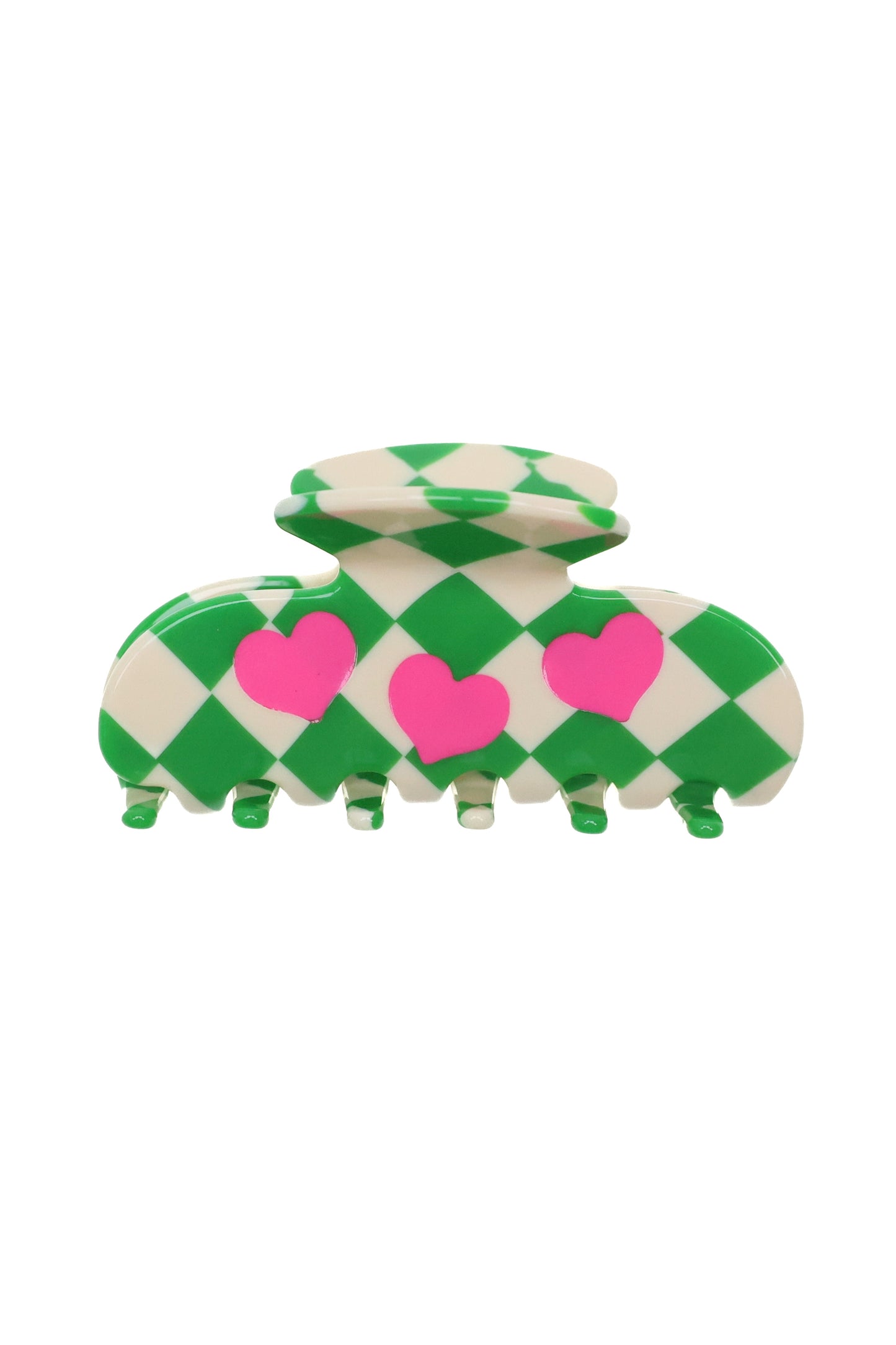 chess heart - Haarklammer mit Schachmuster