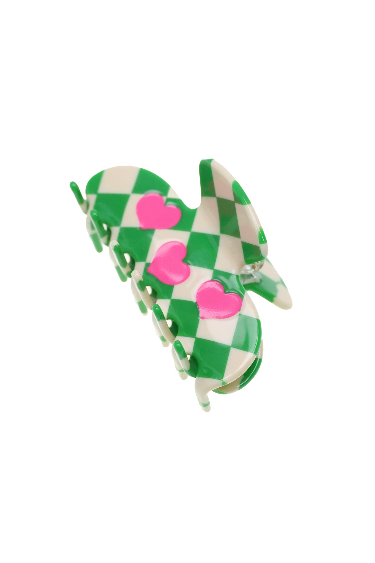 chess heart - Haarklammer mit Schachmuster
