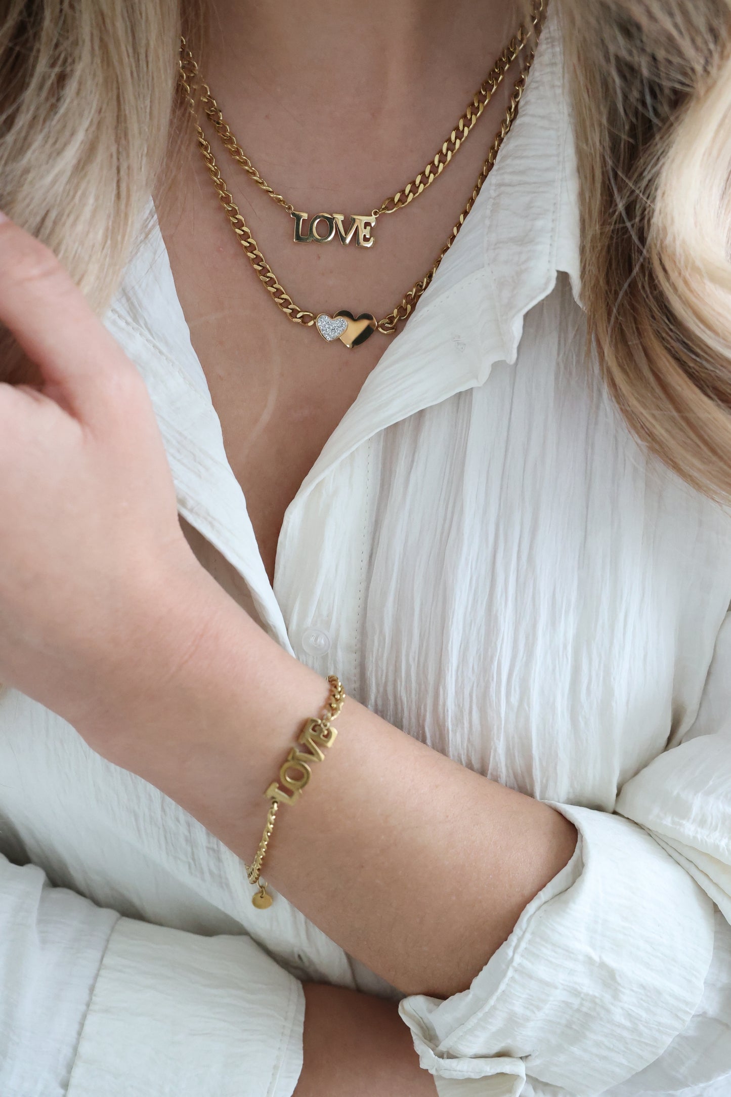 LOVE - Gliederkette mit Love-Schriftzug