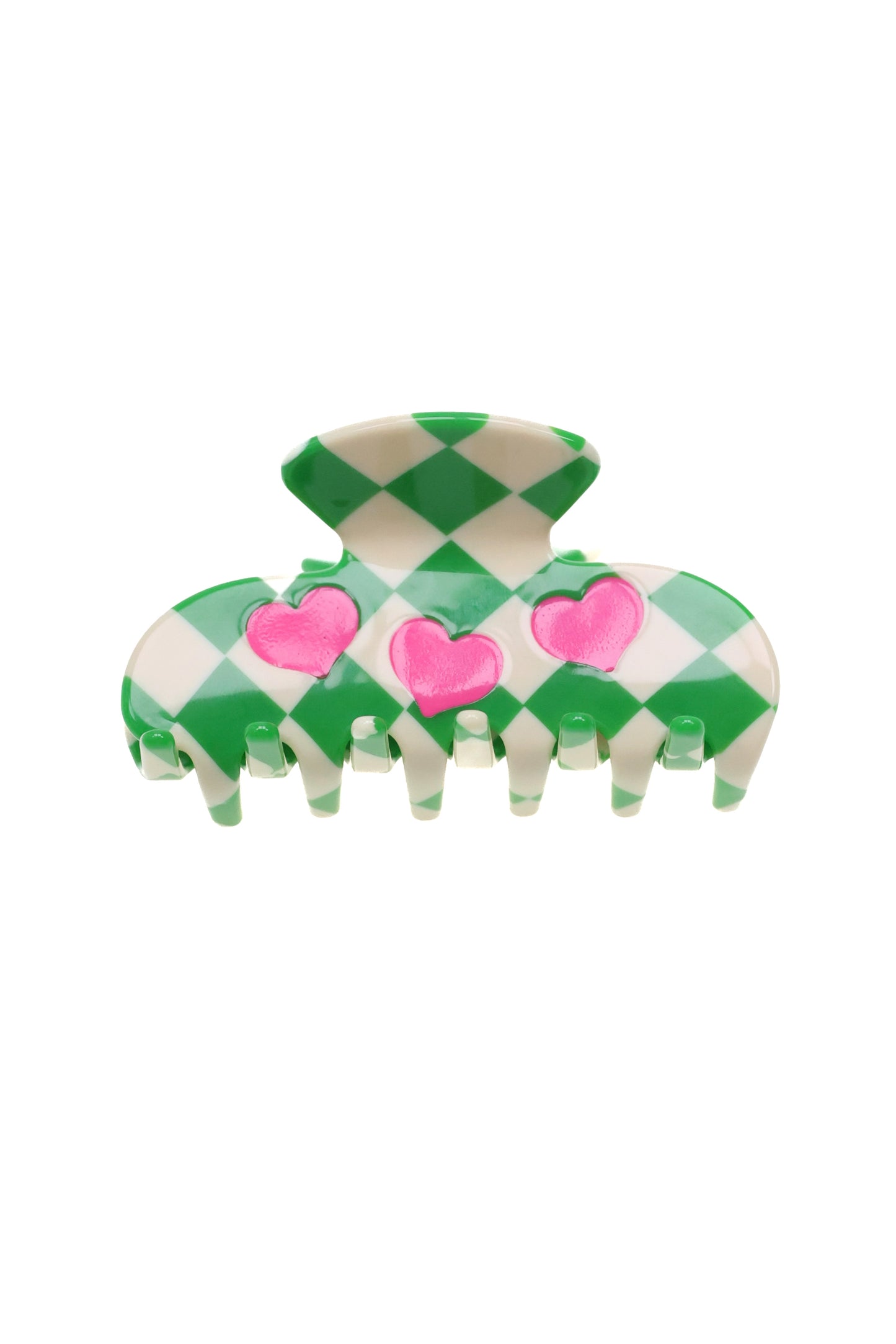 chess heart - Haarklammer mit Schachmuster