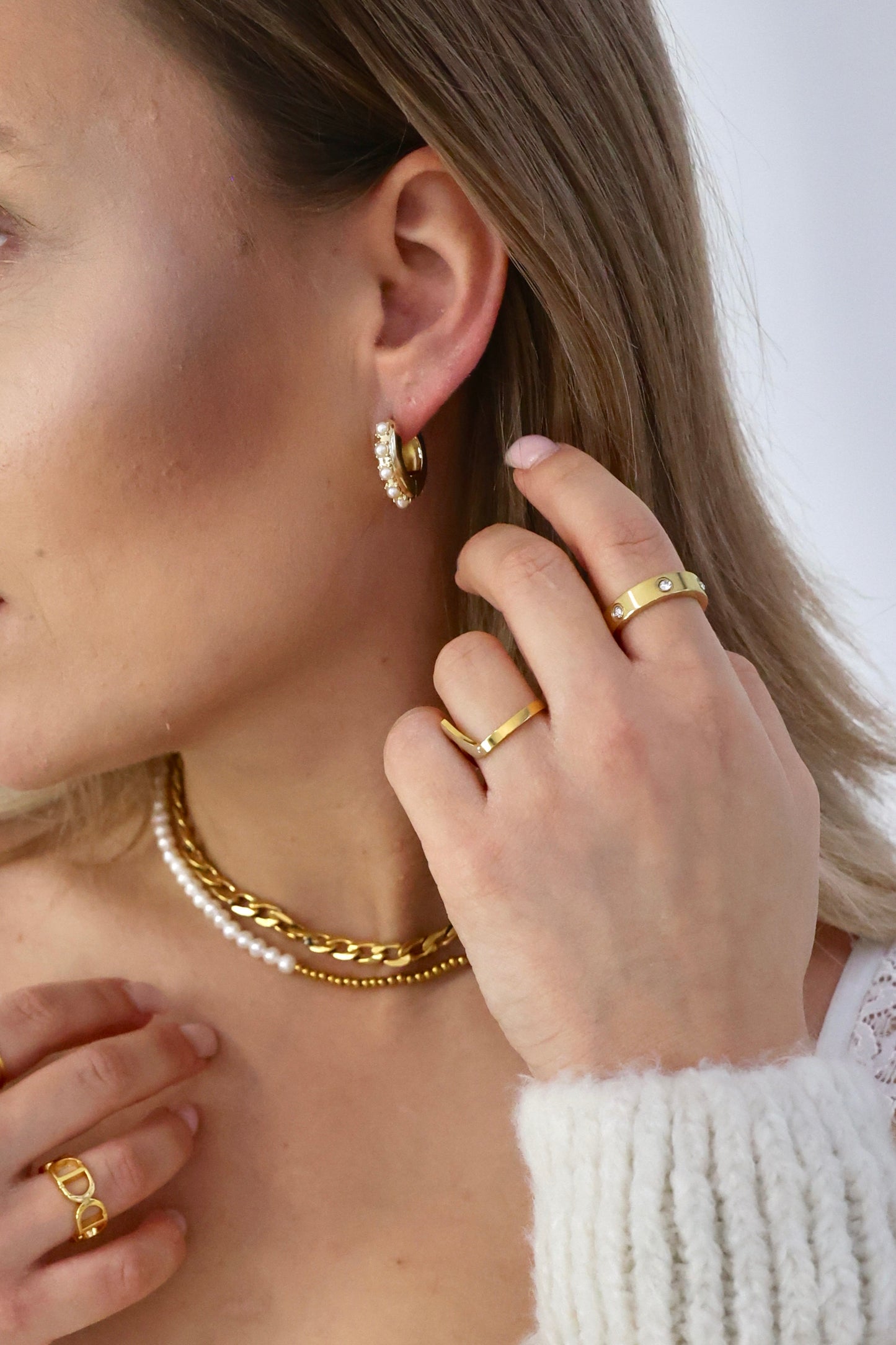 CECILIA - Offener Edelstahlring mit Zirkonia