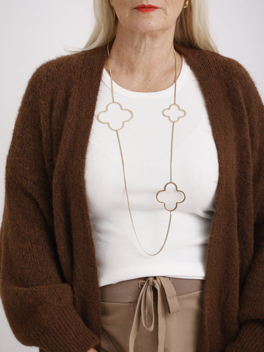 Golden Bloom Necklace – Lange Kette mit Blüten-Elementen