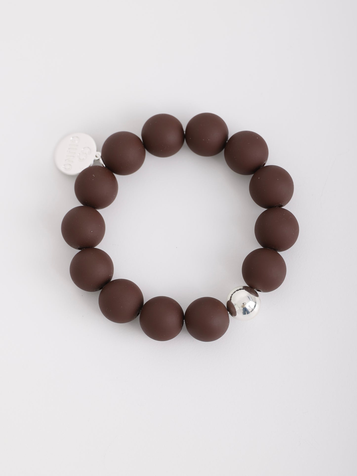 Big Pearly – Mattes Armband mit silberner Kugel