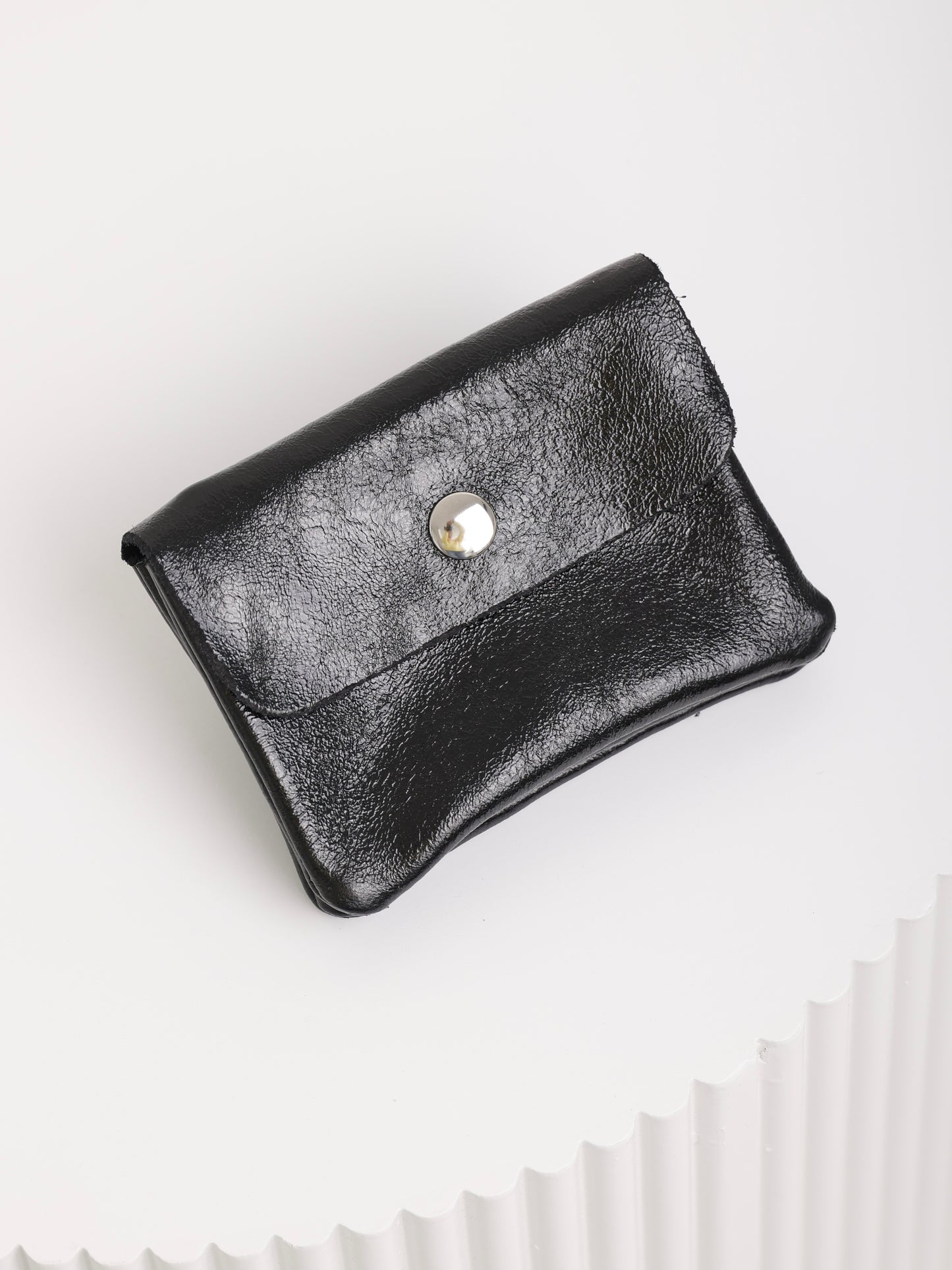 Shiny Mini Purse – Kleine Geldtasche aus Metallic-Echtleder