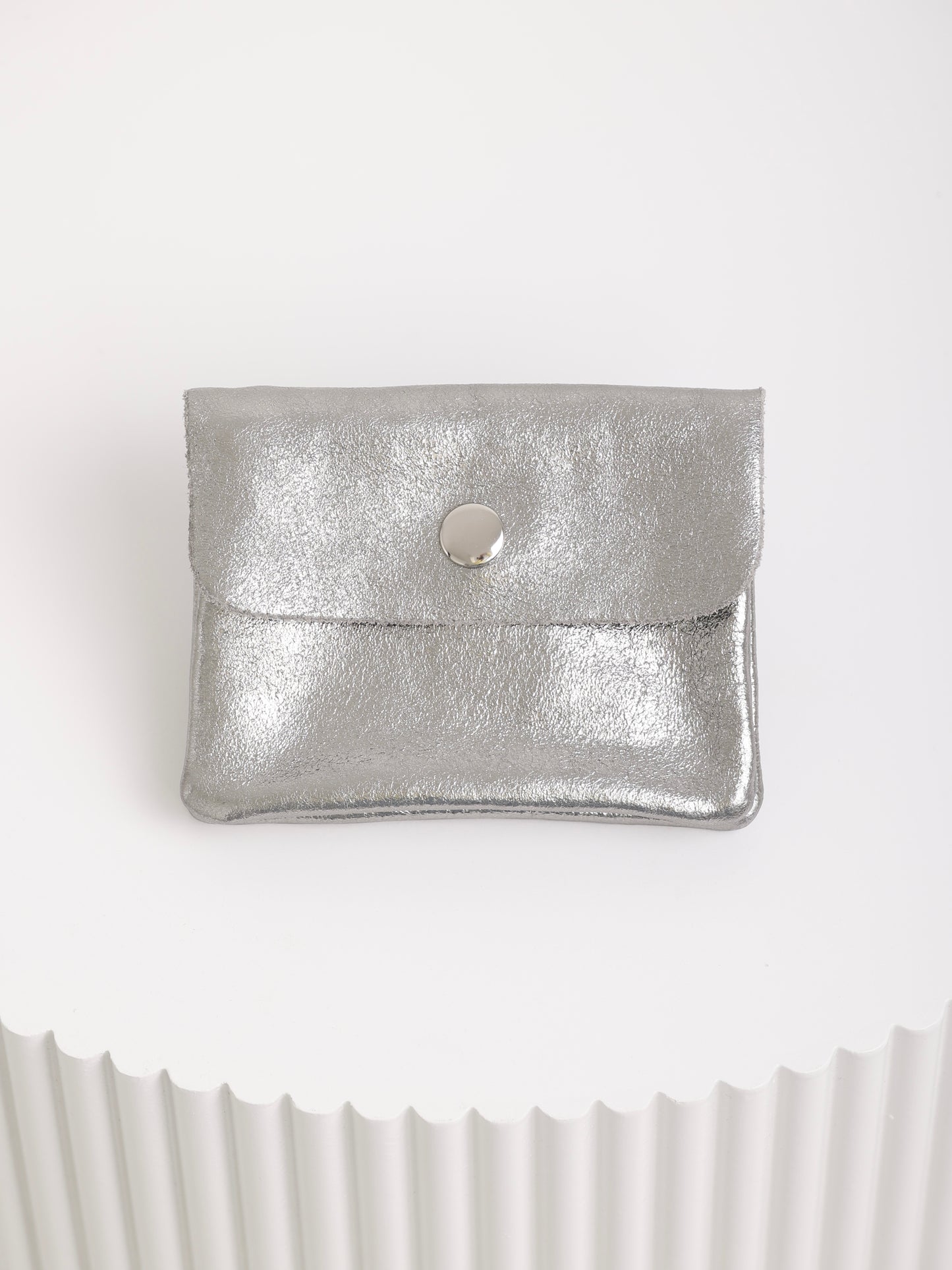 Shiny Mini Purse – Kleine Geldtasche aus Metallic-Echtleder