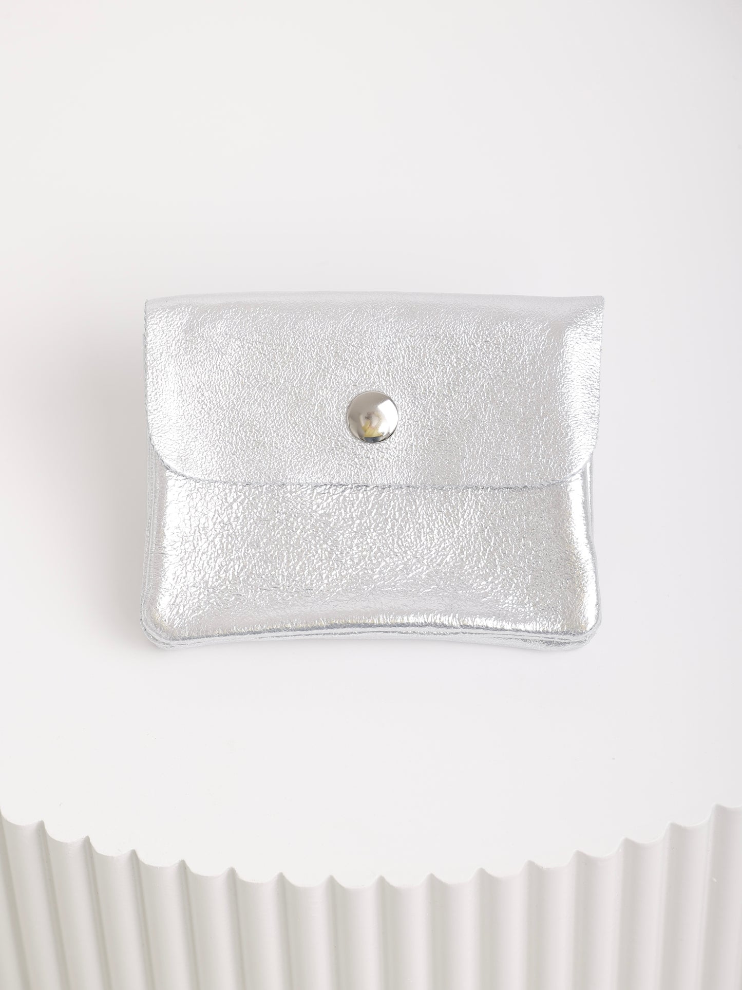 Shiny Mini Purse – Kleine Geldtasche aus Metallic-Echtleder