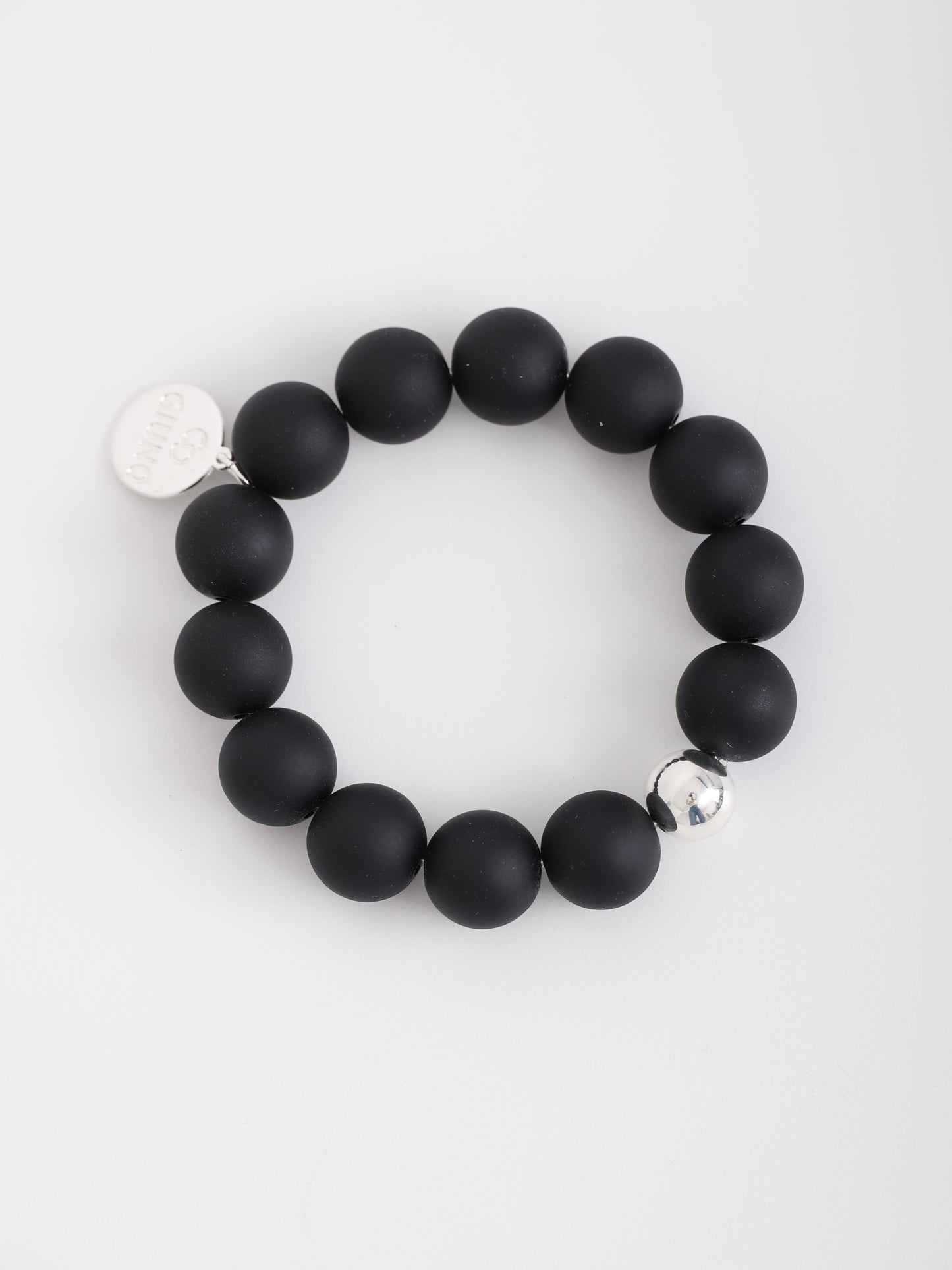 Big Pearly – Mattes Armband mit silberner Kugel