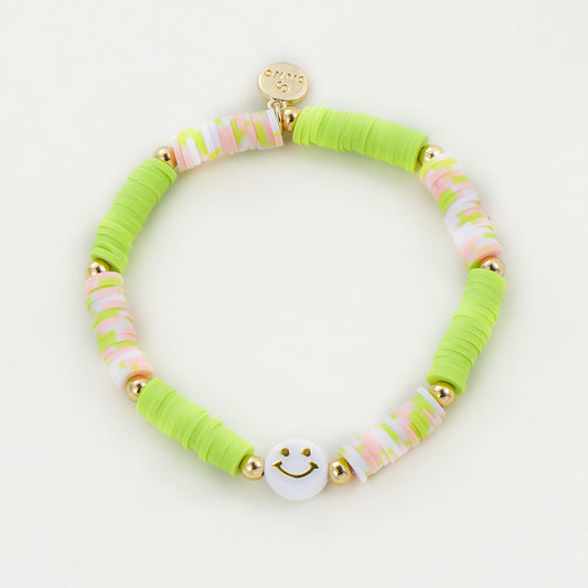 SMILE - elastisches Armband gelbgrün