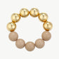 Big Pearly Duo – Armband in Beige Matt & Gold