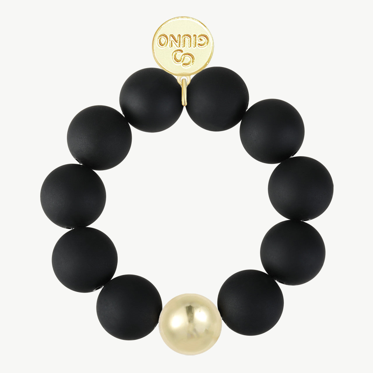 Big Pearly – Mattes Armband mit goldener Kugel