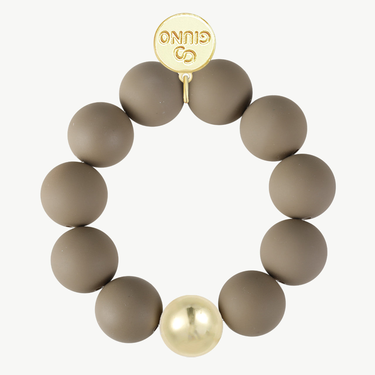 Big Pearly – Mattes Armband mit goldener Kugel