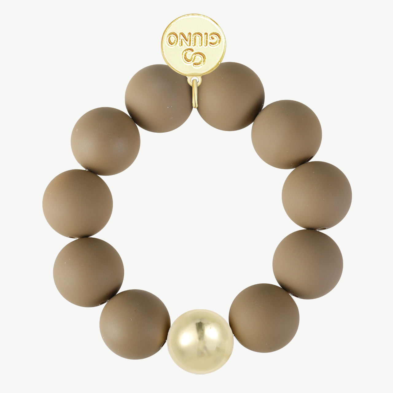 Big Pearly – Mattes Armband mit goldener Kugel