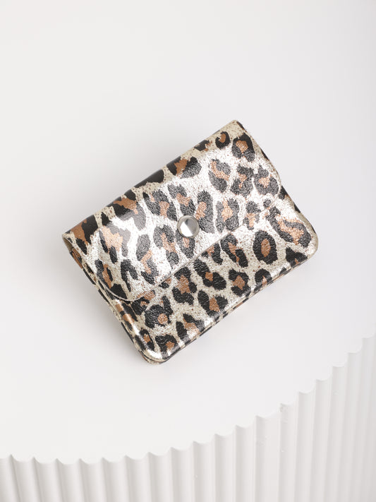 Leo Mini Purse – Kleine Geldtasche aus Echtleder im Animal-Look