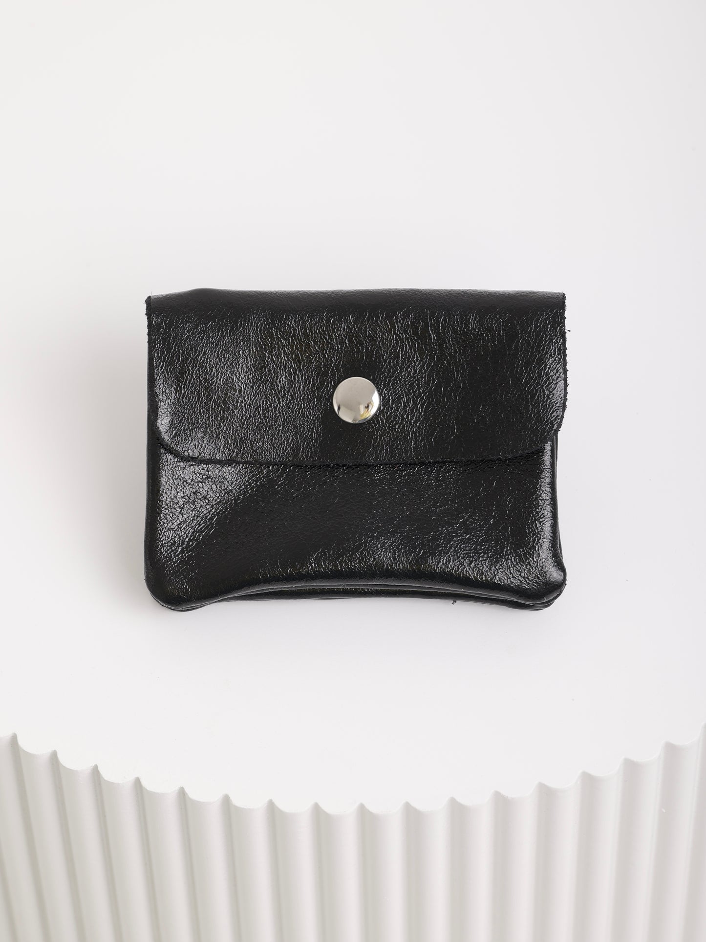 Shiny Mini Purse – Kleine Geldtasche aus Metallic-Echtleder