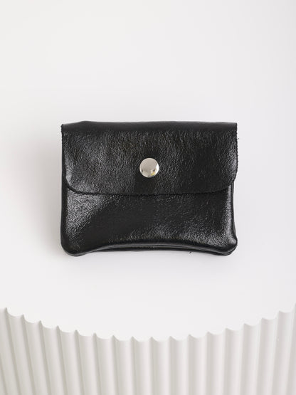 Shiny Mini Purse – Kleine Geldtasche aus Metallic-Echtleder