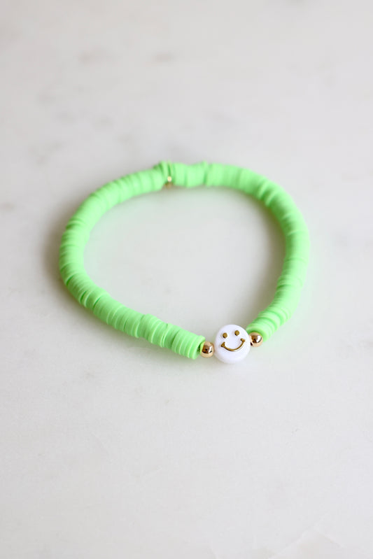 SMILE - elastisches Armband uni grün