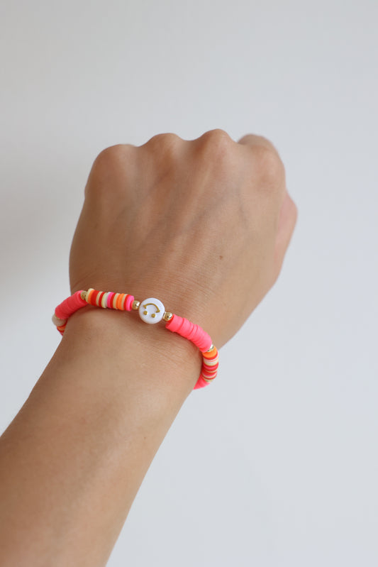 SMILE - elastisches Armband pfirsich