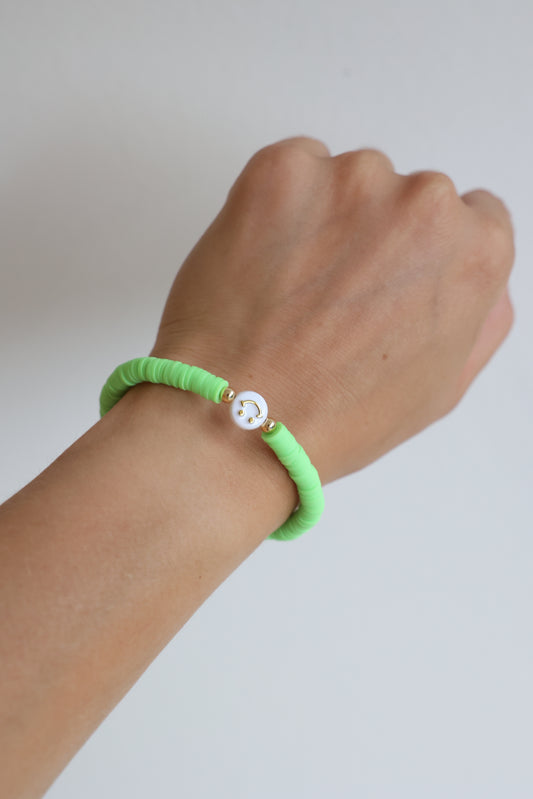 SMILE - elastisches Armband uni grün