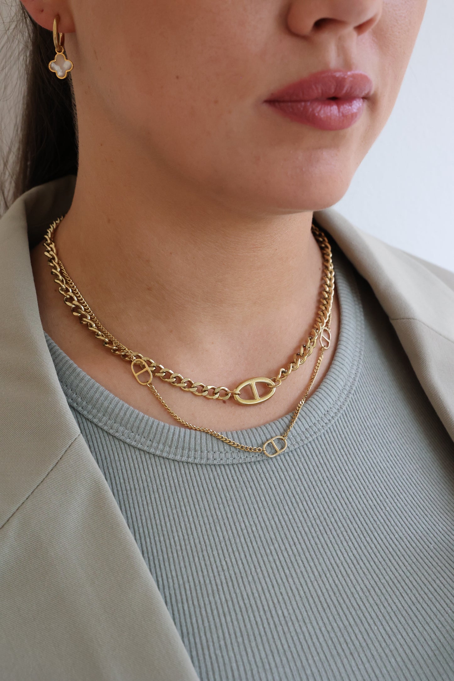 LETIZIA - doppelte Edelstahlkette mit Theta