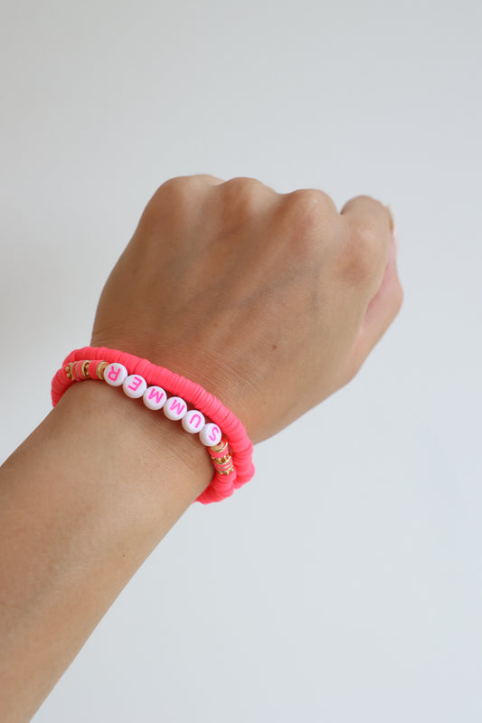 UNI - elastisches Armband neon pfirsich