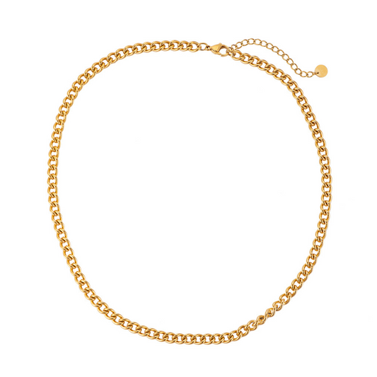 Simple Round - Edelstahlgliederkette in Gold