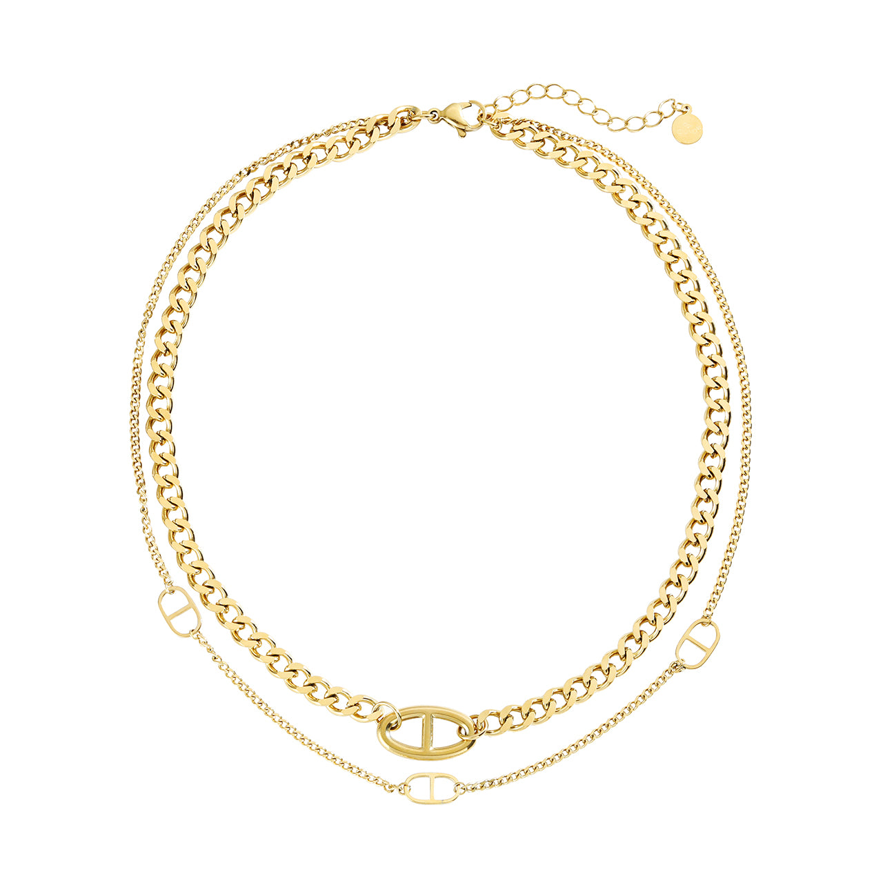 LETIZIA - doppelte Edelstahlkette mit Theta