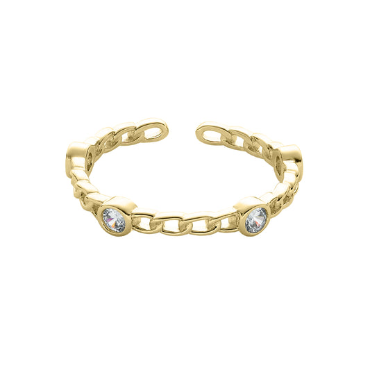 Offener Ring mit Zirkonia - SILBER 925