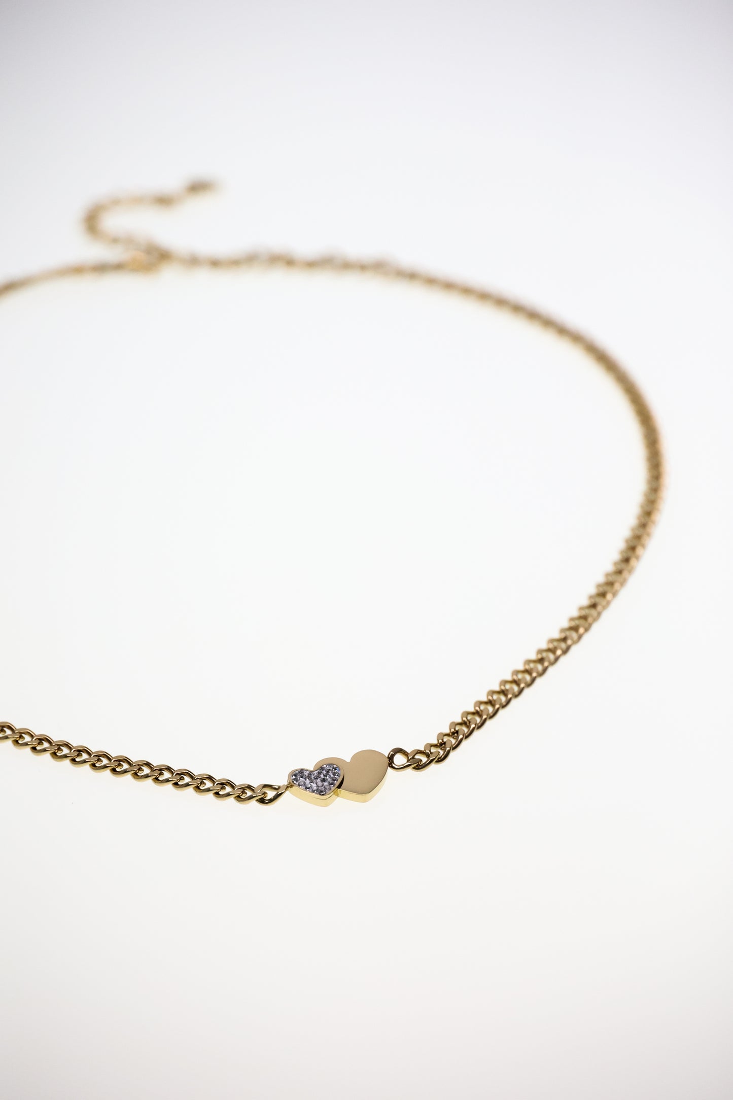 double heart - Gliederkette mit Herzanhänger