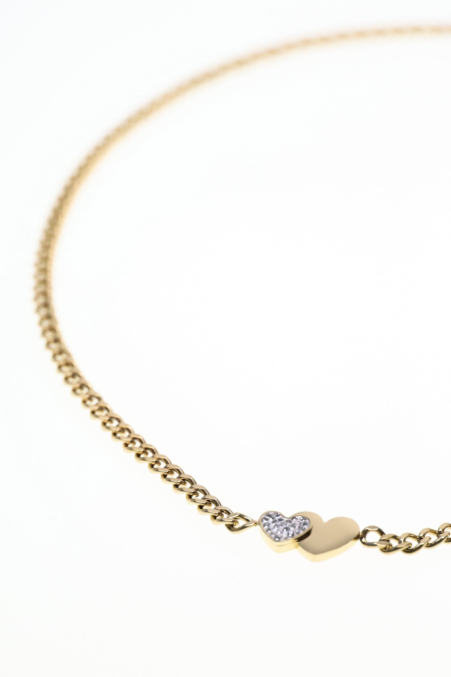 double heart - Gliederkette mit Herzanhänger