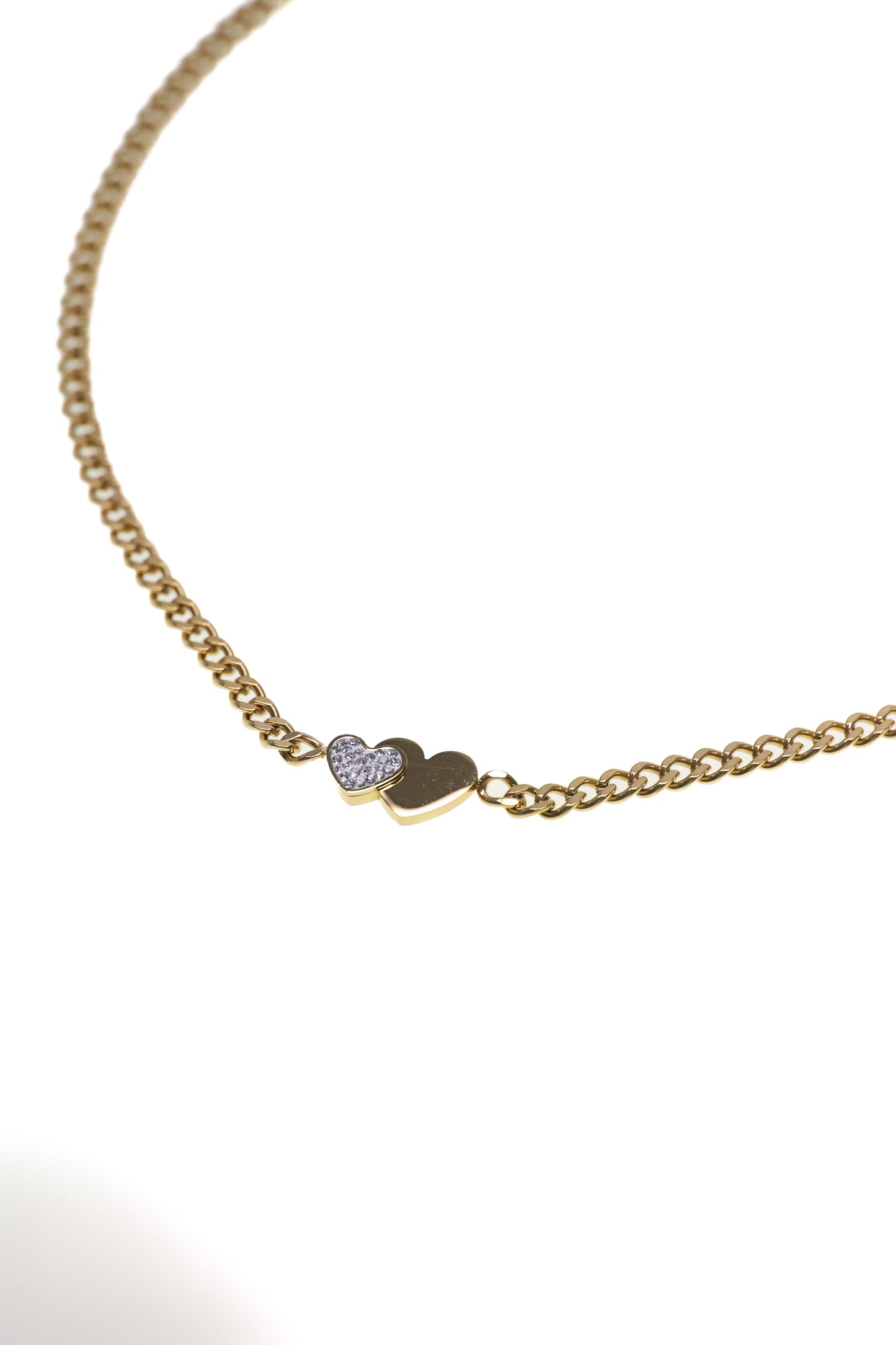 double heart - Gliederkette mit Herzanhänger