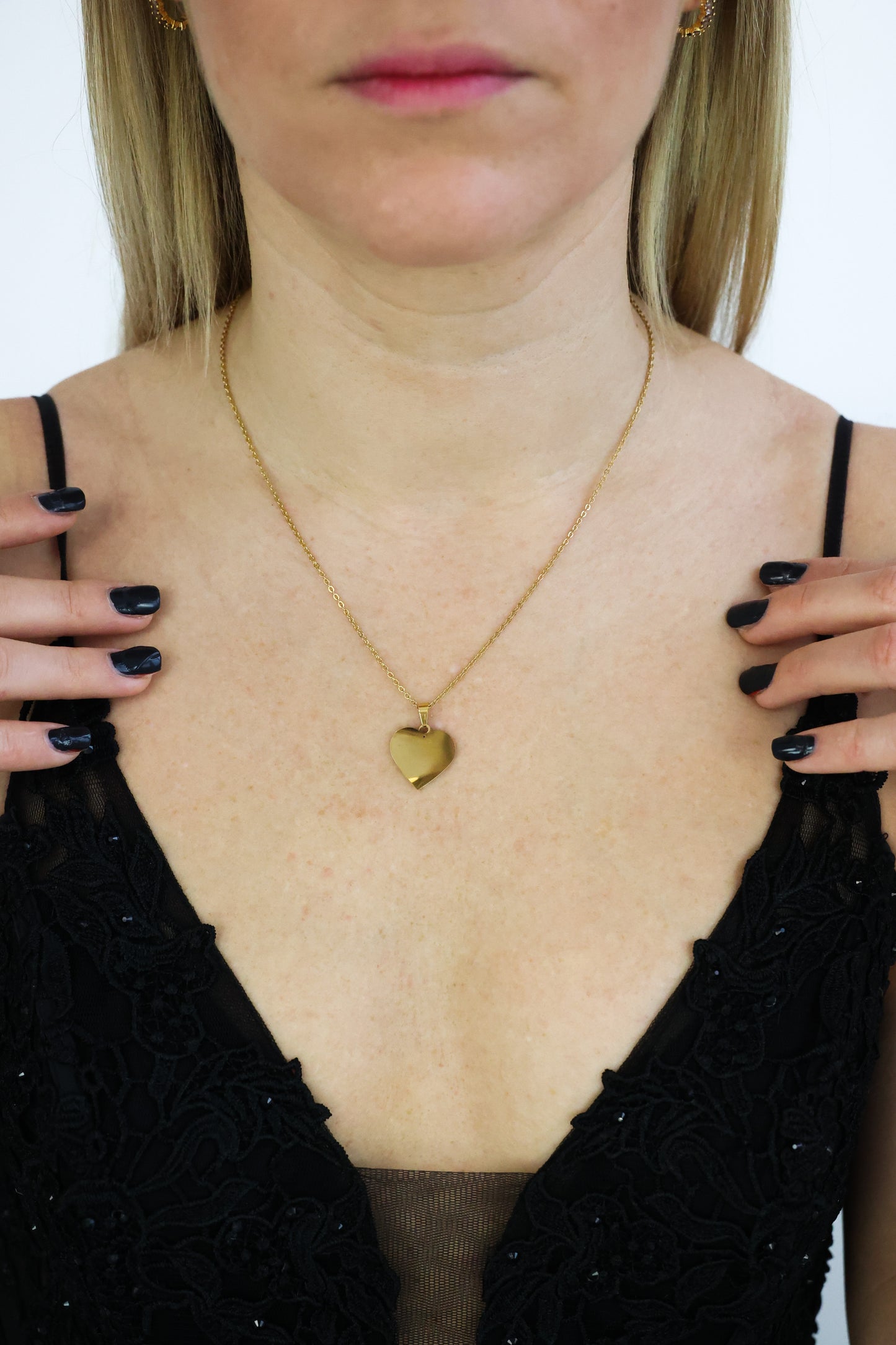 simple straight heart - Gliederkette mit Herzanhänger