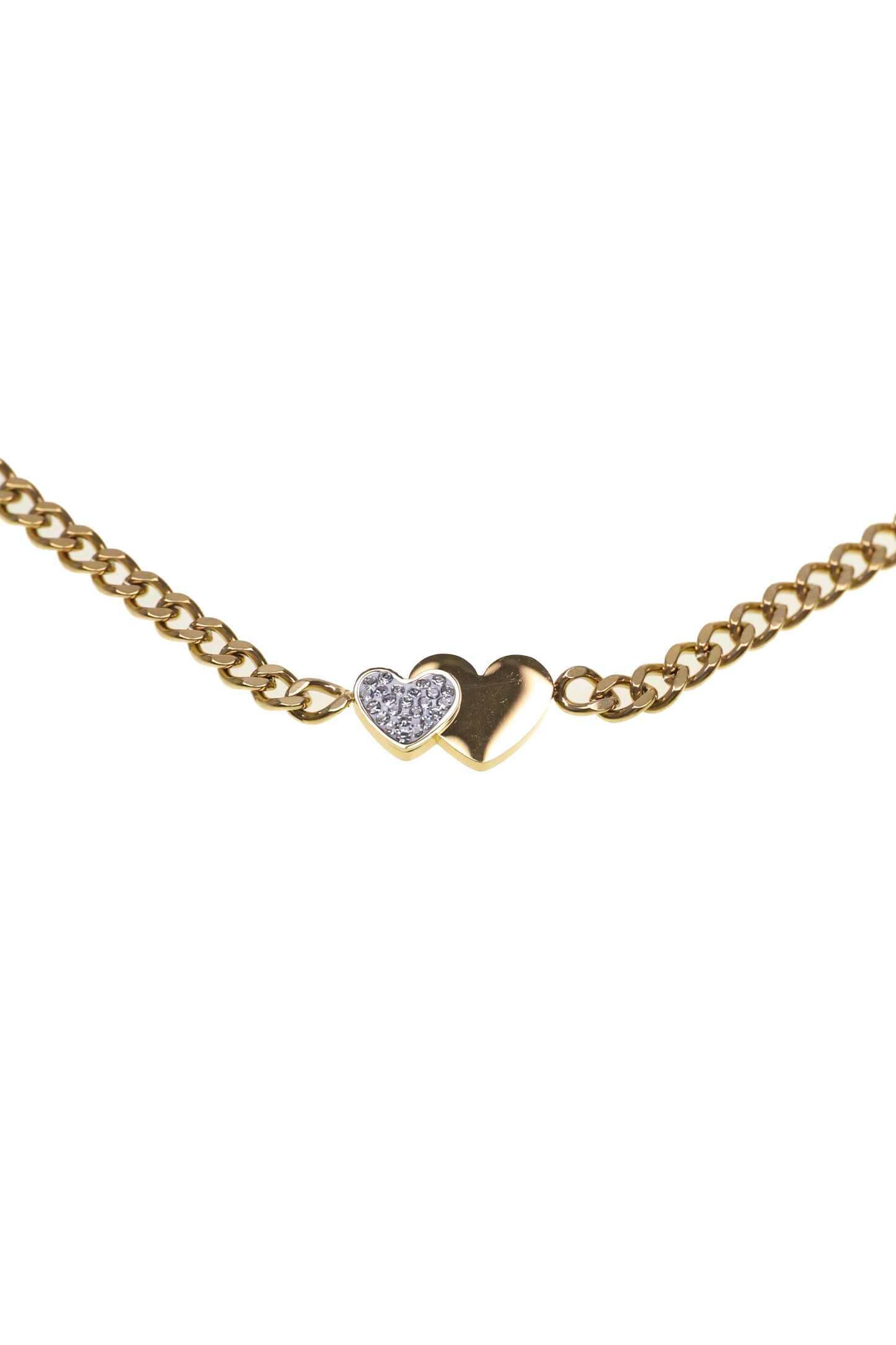 double heart - Gliederkette mit Herzanhänger