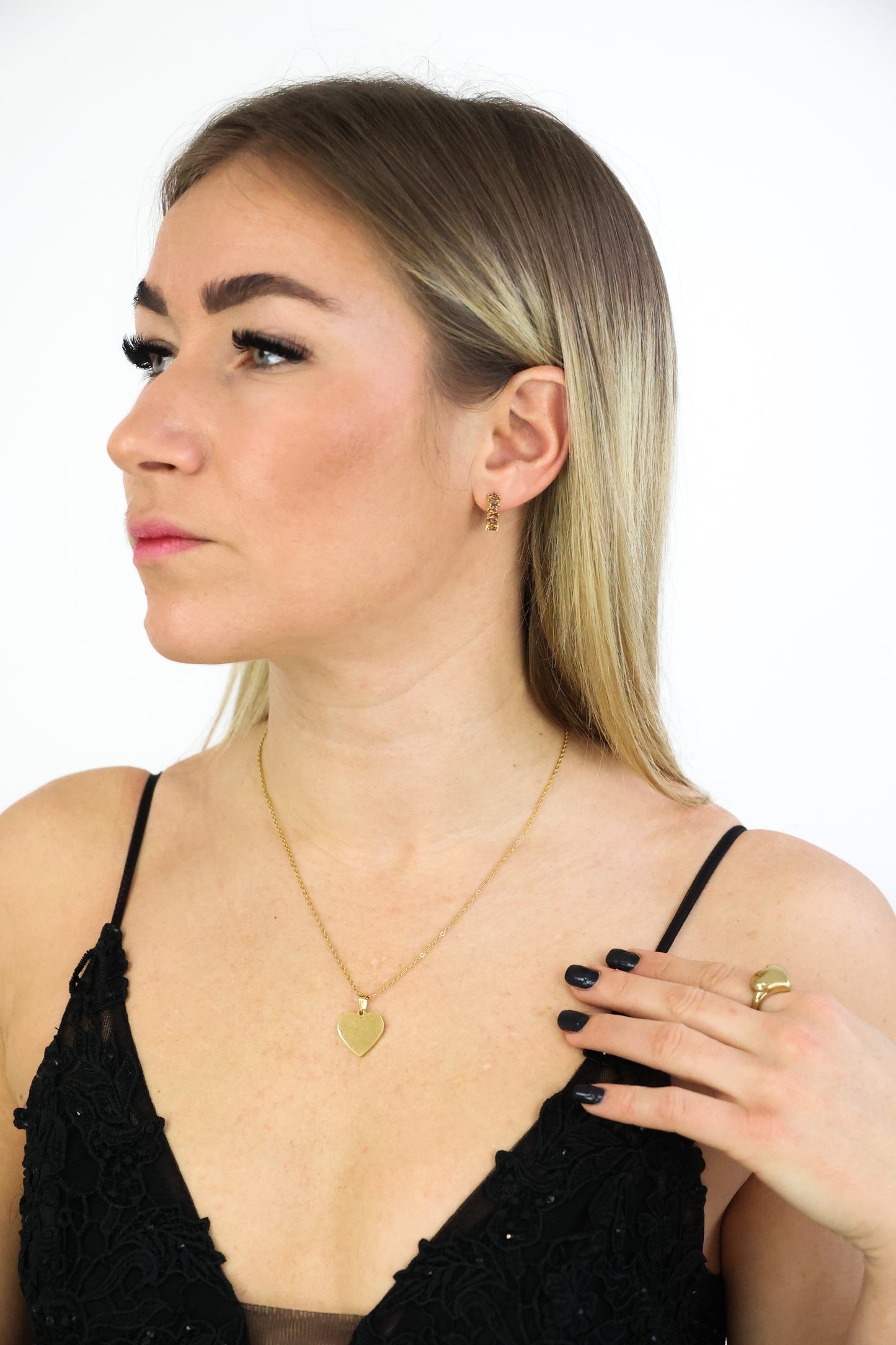 simple straight heart - Gliederkette mit Herzanhänger