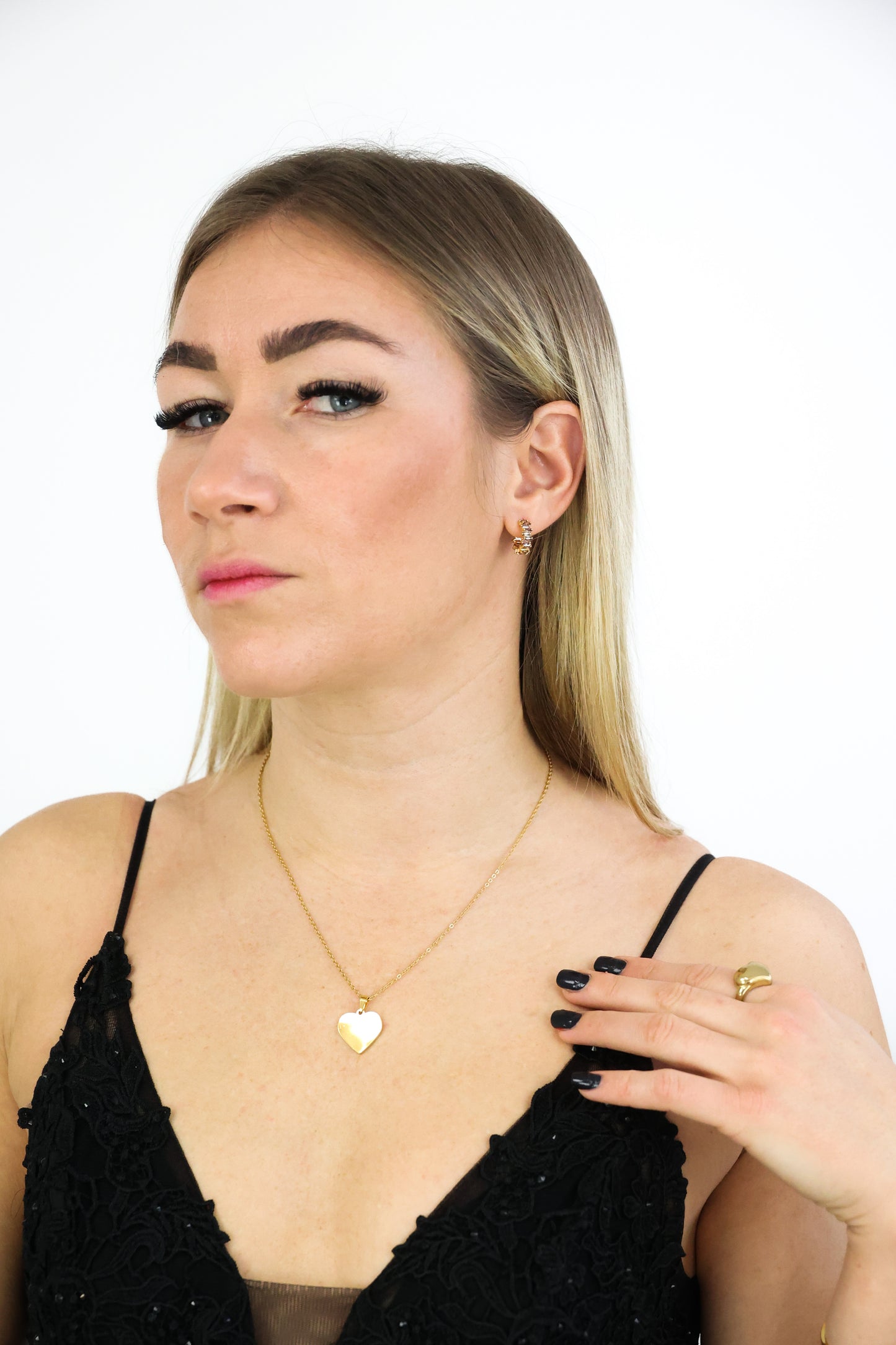 simple straight heart - Gliederkette mit Herzanhänger