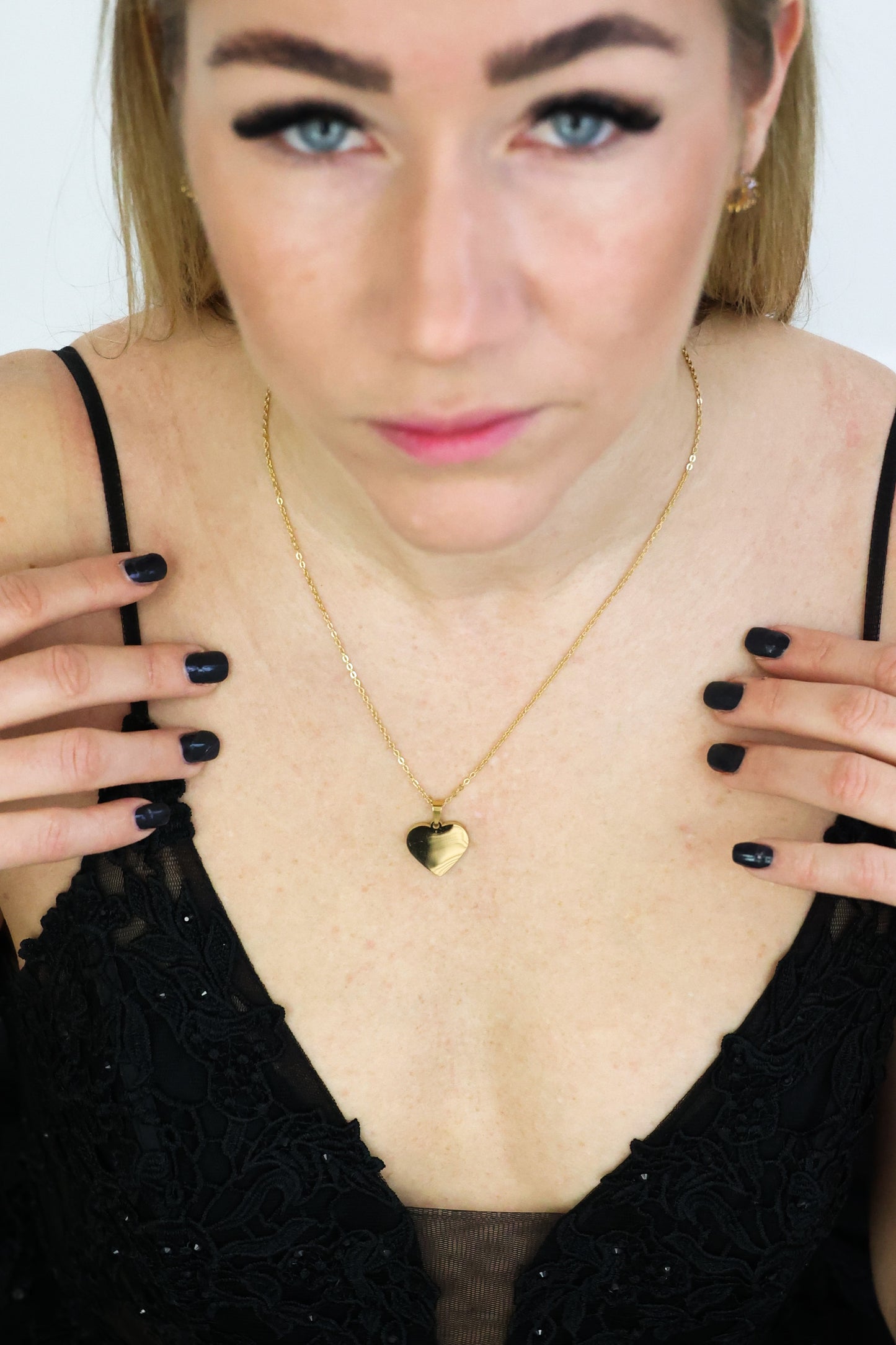 simple straight heart - Gliederkette mit Herzanhänger